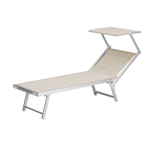 Lettino mare pieghevole - pieghevole, beige