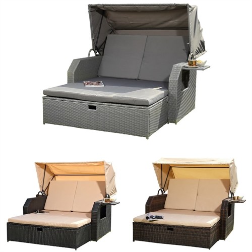Lettino prendisole rattan - , +